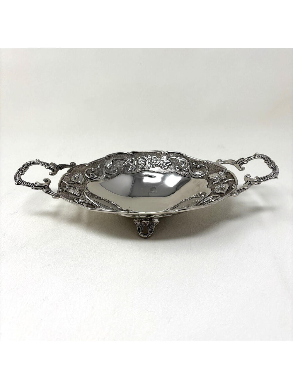 Vintage Godinger Strawberry Silverplate Oval Footed Candy Dish Bowl EUC